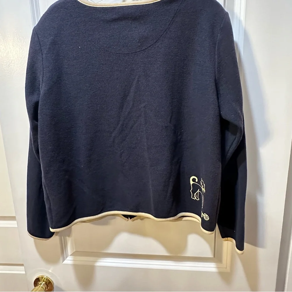 Christopher & Banks Navy Blue Cat Sweater Embroidered Unique Size M - Picture 4 of 5